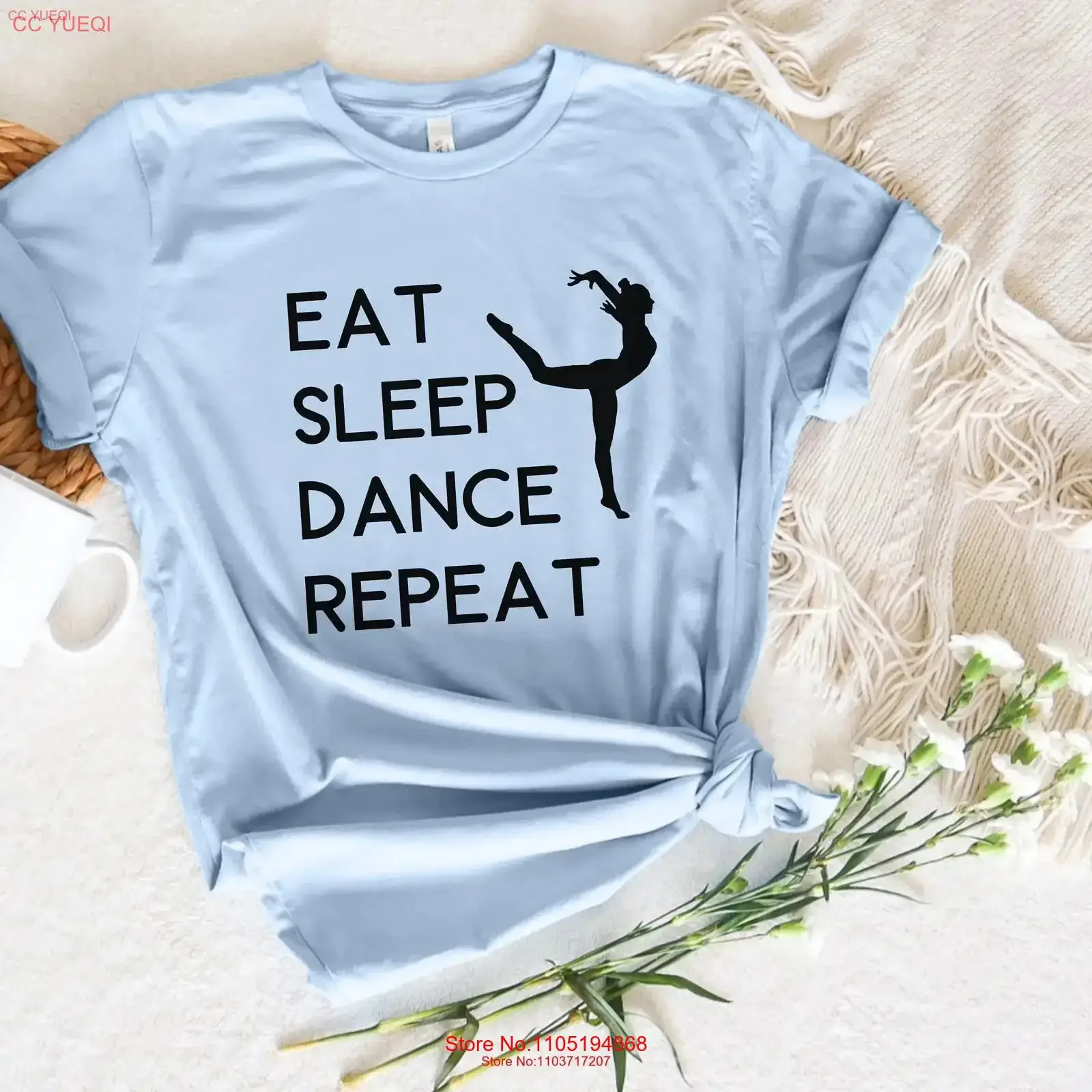 Eat Sleep DANCE Repeat Love to T Shirt Womens tee for Dancer Dancing is life vintage Washed graphic Casual Stylish Stretched
