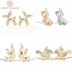 (4576) 24K Gold Color Brass with Zircon Animal Shaped Pendants High Quality Diy Jewelry Making Findings Accessories Wholesales