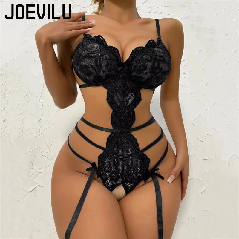 Nova lingerie sexy conjuntos de roupa interior íntima feminina renda transparente tentação oco paixão lingerie aberta