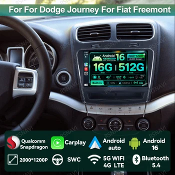 Radio para Auto Android 16 para Dodge Journey y Fiat Freemont, 5G WIFI, DVD, GPS, Multimedia, Carplay Inalámbrico, Reproductor de Video, DSP 1