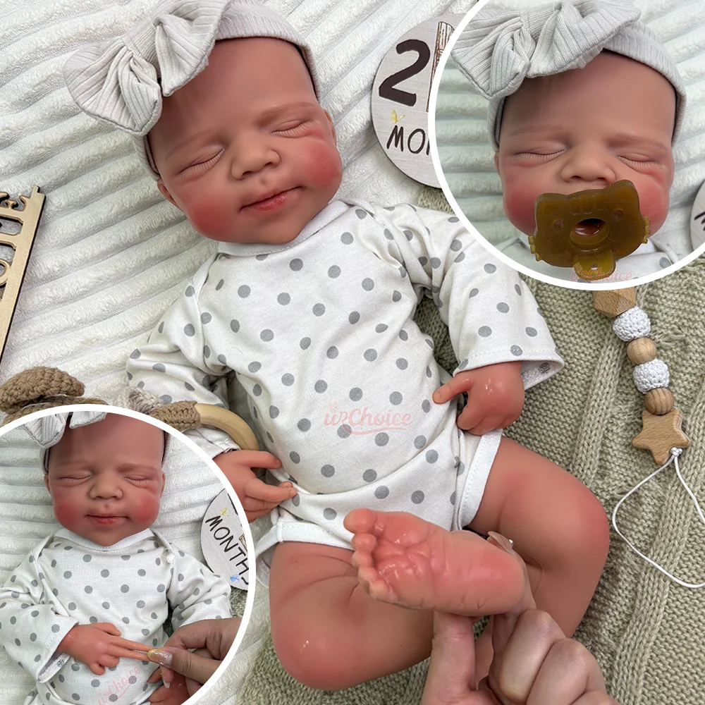 

Pascale 20" Realistic Weighted Silicone Reborn Baby Doll Girl/Boy Sleeping Hand Painted Veins Cuddle Reborn Doll Halloween Gift
