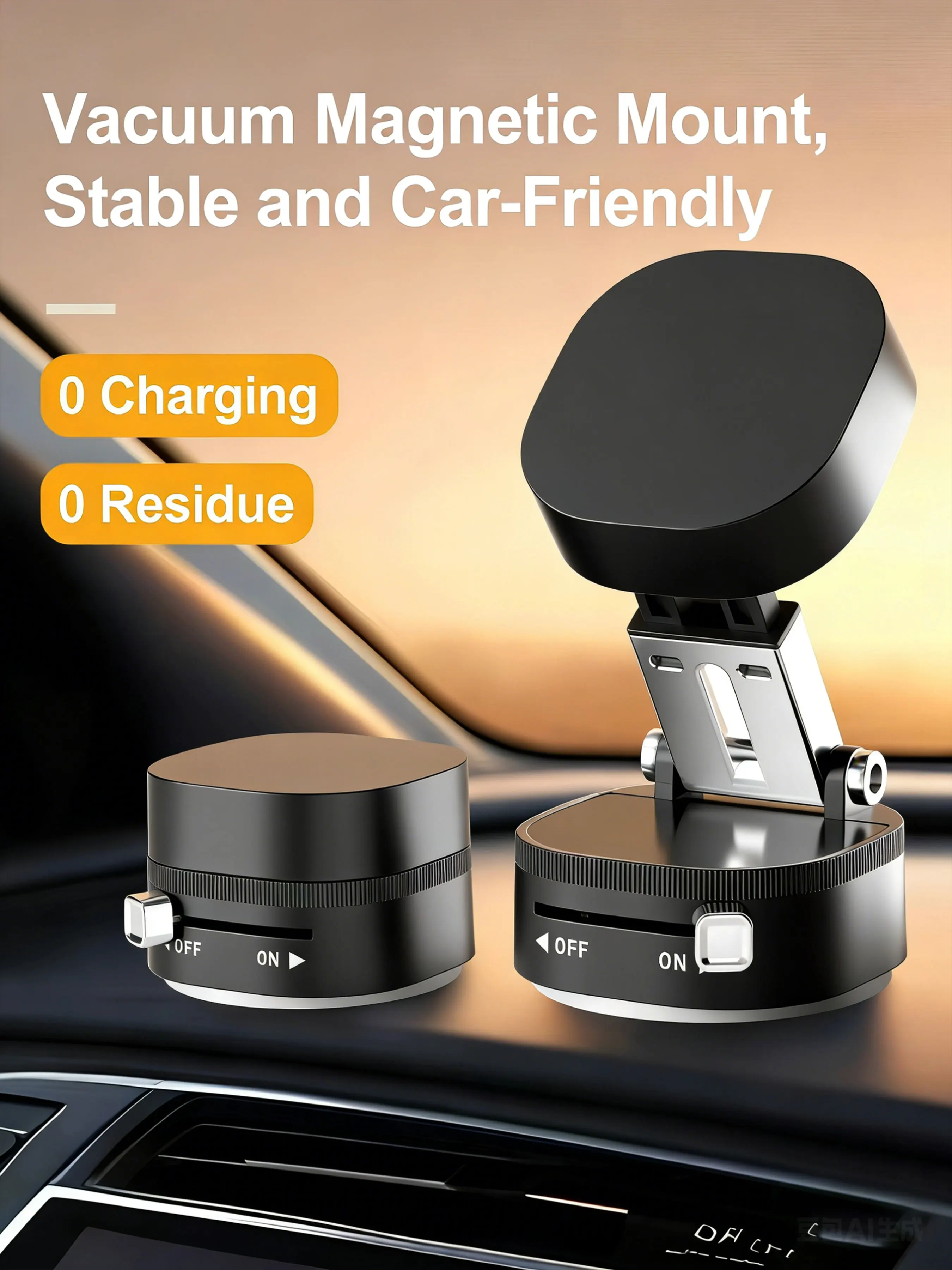 

Suction cup vacuum car holder, foldable popular new phone universal holder, magnetic suction holder, desktop cross-border