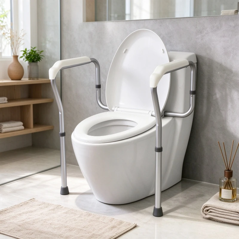 Toilet Safety Rail No Drill Anti Slip Elderly Disabled Bathroom Grab Bar Daily Useful Home Room Decor Accessible Support Handle