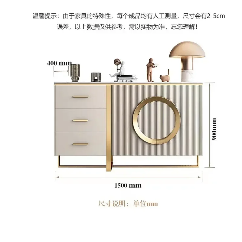 Light Luxury Italian Style Entrance Cabinet Living Room Sideboard Soft Storage Wall Mounted Decorative Console Table for Home