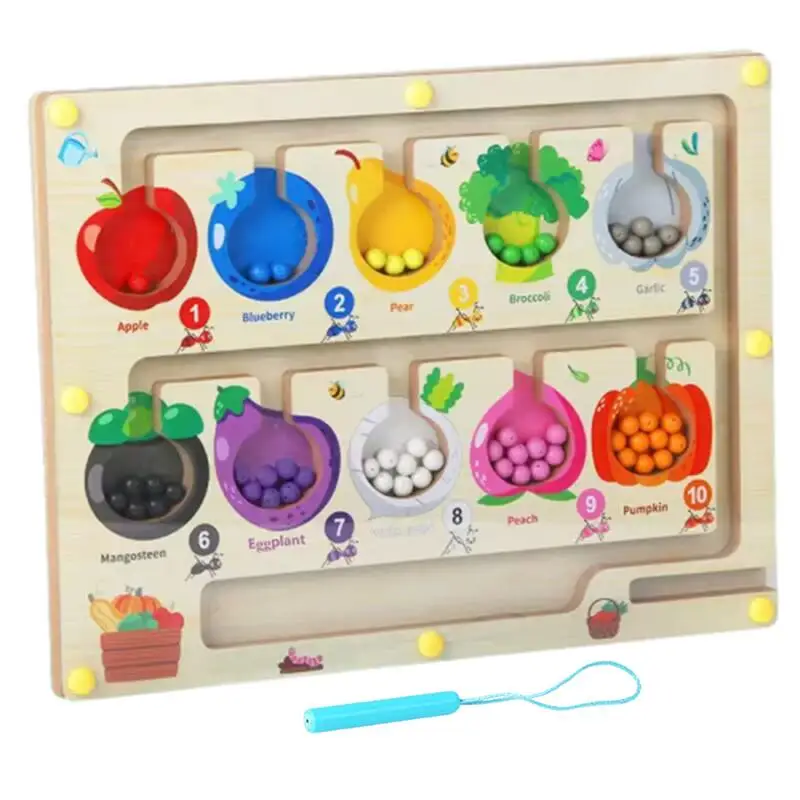 Magnet Maze Games Number Maze Toy Magnetic Maze Board Counting Board Games Color Sorting Motor Skill Matching Toys For