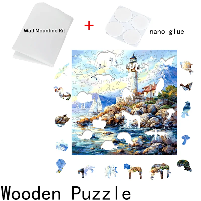 Flat Wooden Puzzles Family Gathering Atmosphere Wall Decoration Wooden Puzzles Parent-Child Interactive Game Toys