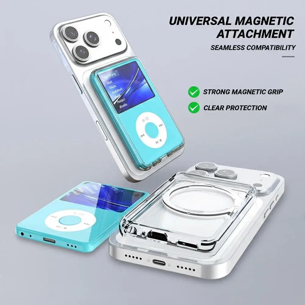 For INNIOASIS Y1 Magnetic TPU Case Support Magsafe Magnetic e Ultra Thin Transprent Soft Case Portable MP3 Player Case Cover