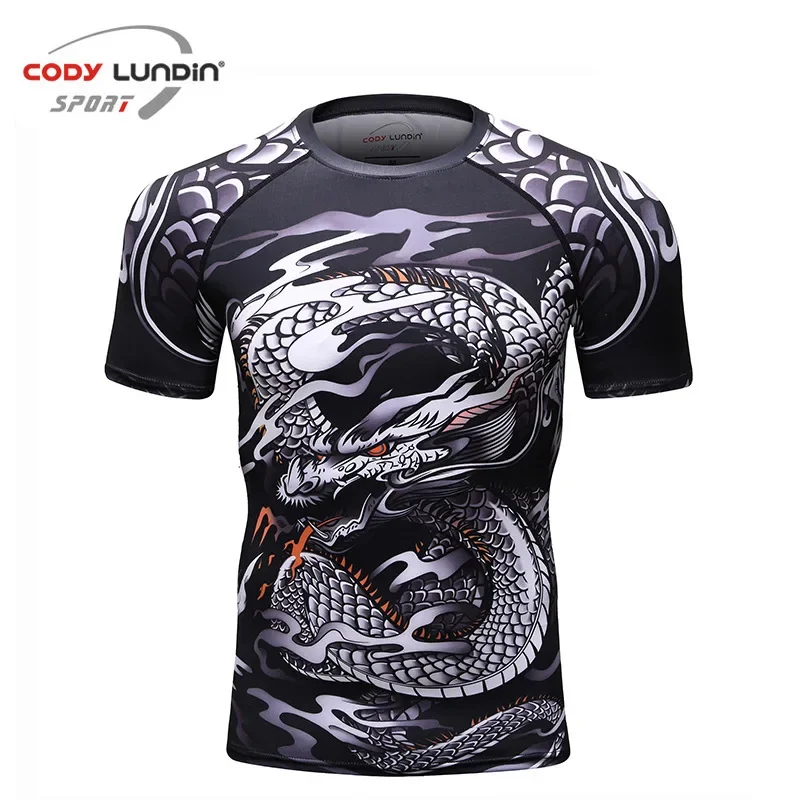 

MMA Compression T-Shirt Men Boxing BJJ Muay Thai Workout Shirt Quick Dry Fit Sport Training Jogging Gym Fitness Running T Shirt