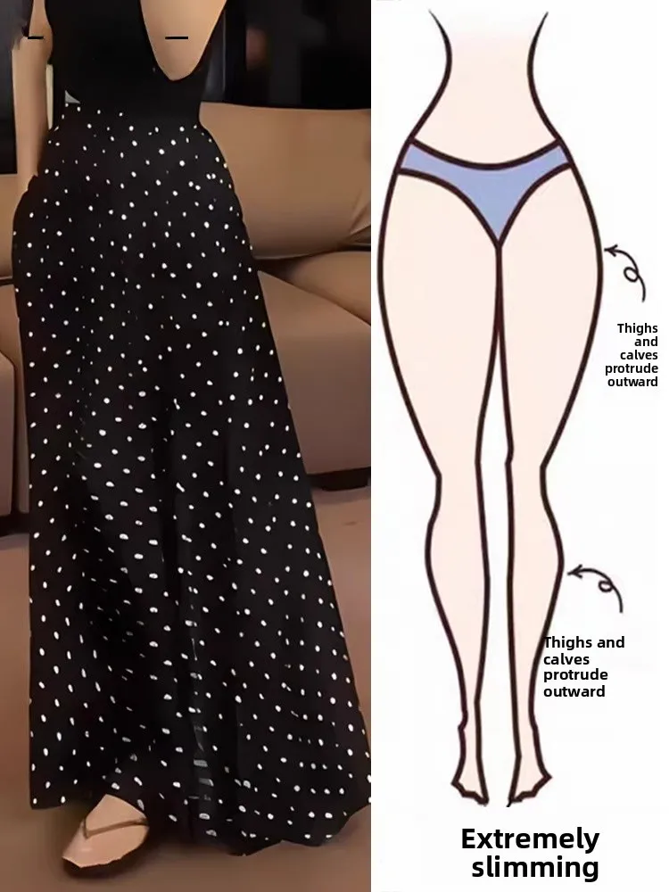 

Классическая юбка миди А-силуэта в горошек с завышенной талией, стройнящая и скрывающая недостатки фигуры, летняя модная женская юбка средней длины класса люкс