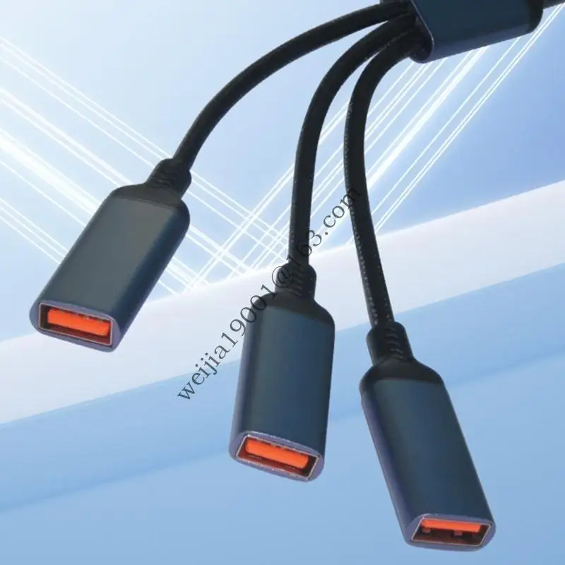 USB2.0 Multiport Splitter Cable 1 ذكر إلى 3 موسع للإناث للاتصالات المحسّنة وإدارة الأجهزة .H05A