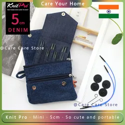 Original 5cm Knitpro Mini Denim Interchangeable Circular Needle Set Diy Sweater Removable Knitting Pro Needle Kit