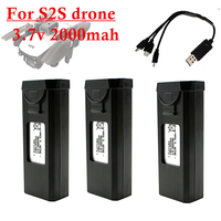 Original Battery For S2S Drones 3.7V 2000mAh RC Qudcopter Battery Spare Part Battery For S2S Mini Drone Battery Charger Set