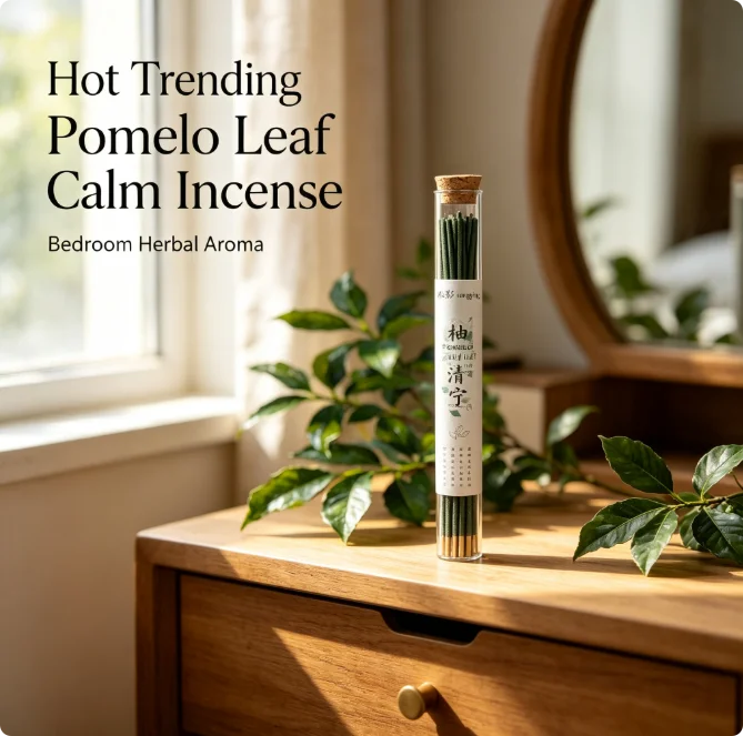 Hot Trending XMSJ Pomelo Leaf Calm Incense,20g,Natural Herbal Scent,Burn About 30 Mins for Home Yoga Meditation Stress Relief.