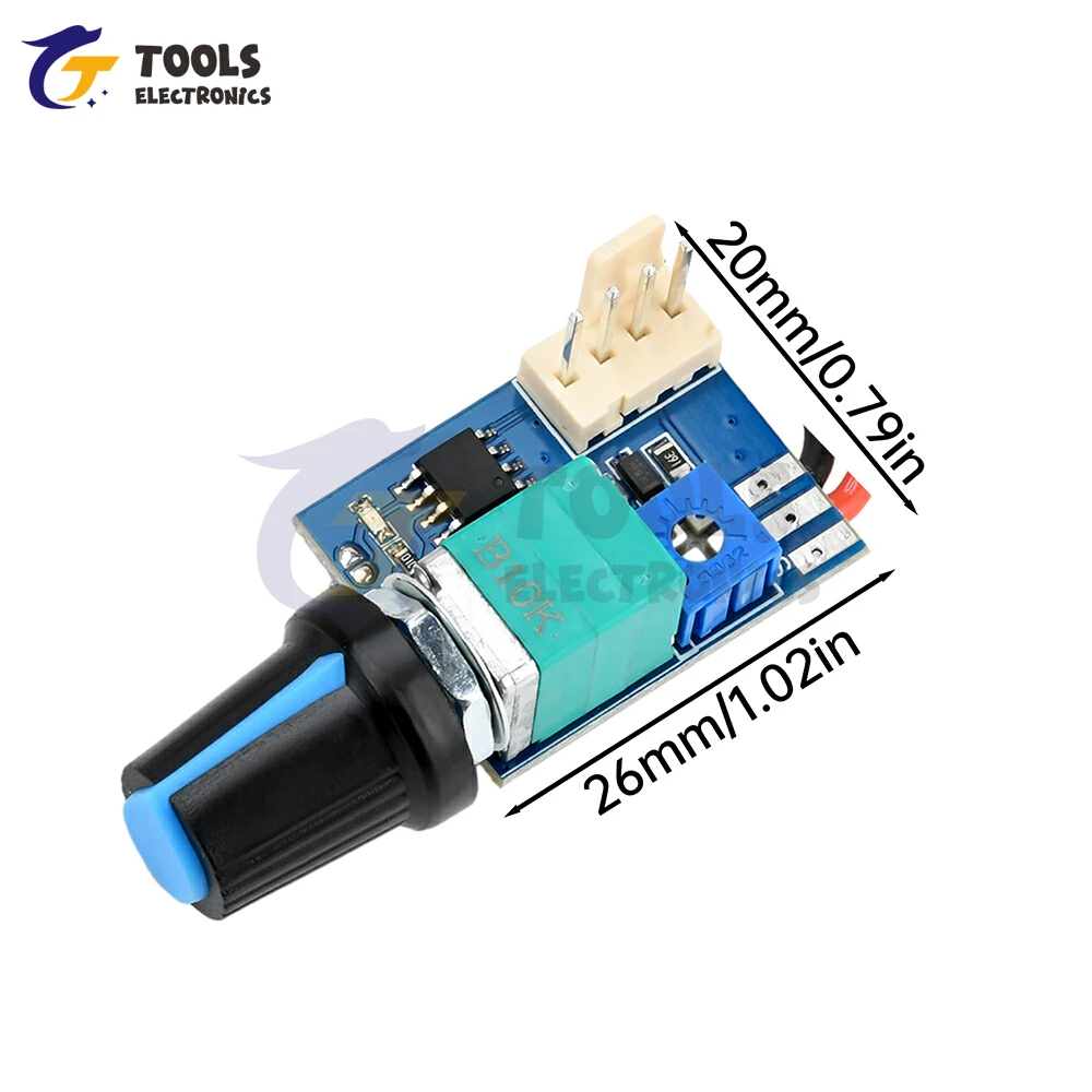 

DC 12V 4 Pin PWM Fan Control Module With Knob Switch PWM Fan Motor Controller Board For Computer Case Fans