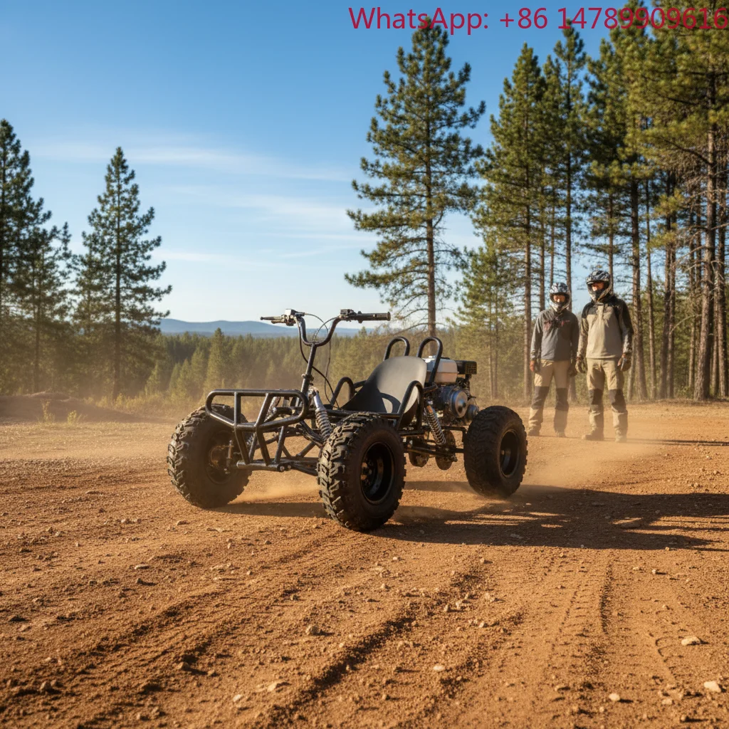 Véhicule tout-terrain à grandes roues, kart à essence 4 temps, buggy des dunes, véhicule d'aventure en plein air pour adultes et adolescents