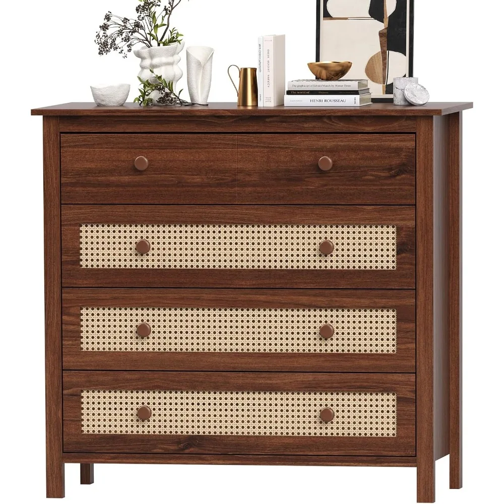 

Sideboard Buffet Cabinet with 4 Drawers,Modern Wooden Console Cabinet for Kitchen,Living Room, Dining Room, Hallway,Walnut