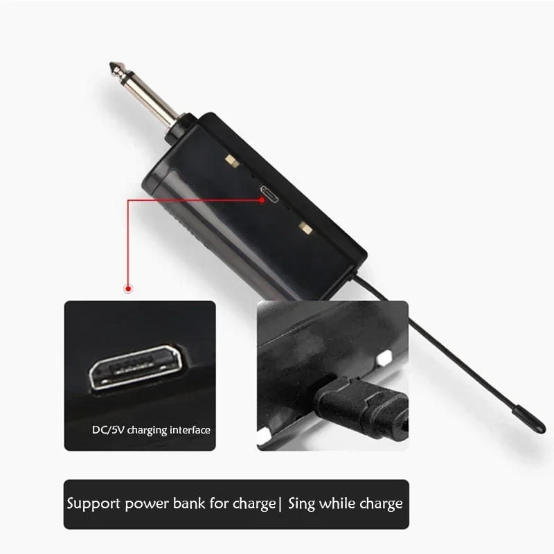 Wireless Microphone Headset Mic with Transmitter and Receiver LED Display Bodypack Transmitter for Live Performance Teaching