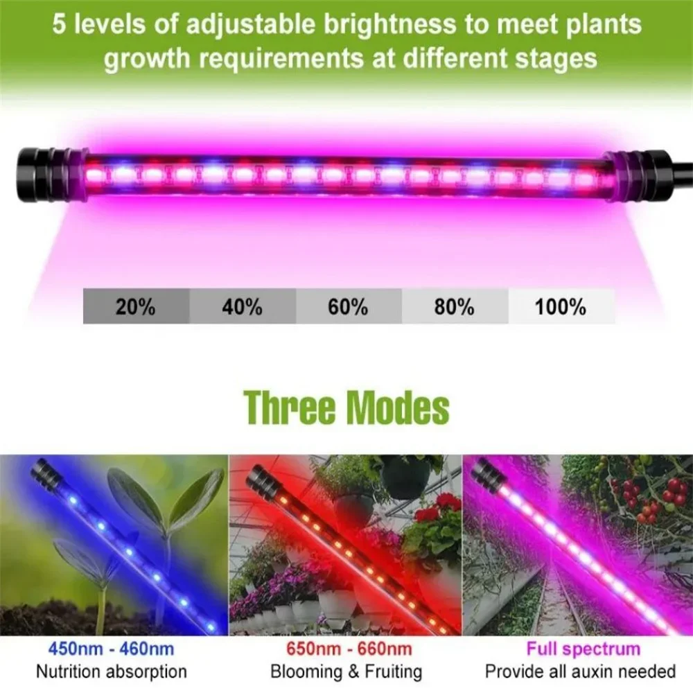 LED USB تنمو ضوء Phytolamp 3 ألوان للنباتات مع التحكم الطيف الكامل Fitolamp أضواء المنزل زهرة الشتلات كليب فيتو مصباح