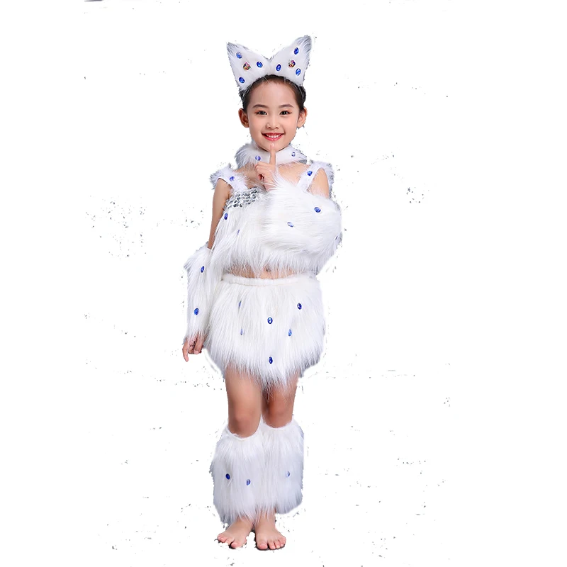 Halloween Karneval Party Phantasie Kinder Mädchen Cosplay Kostüme Tier Soft Kitty Katze Kleidung Set Bühne Tragen Dance Kleidung