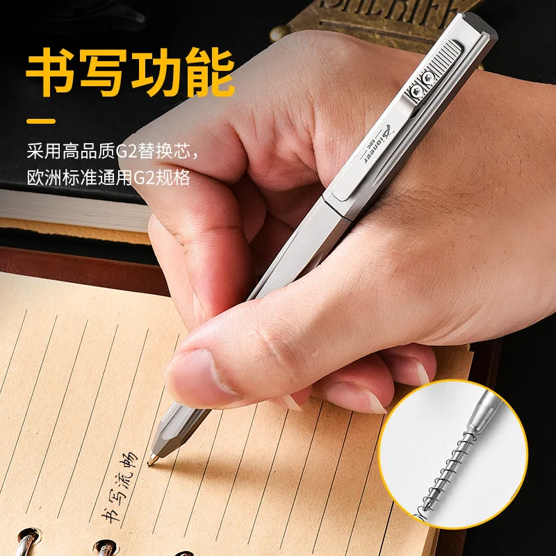 قلم تكتيكي محمول من سبائك التيتانيوم، تخفيف الضغط المنزلق، تخييم Edc، قلم توقيع للدفاع عن النفس، A1094 #4