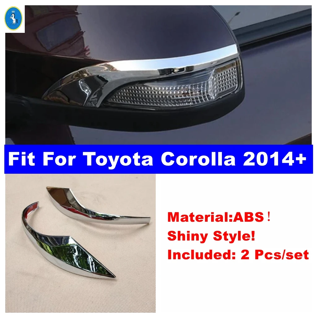 

Fit For Toyota Corolla 2014 - 2018 ABS Chrome Side Door Rearview Mirror Strips Frame Trims Sticker Car Accessories Shiny Style