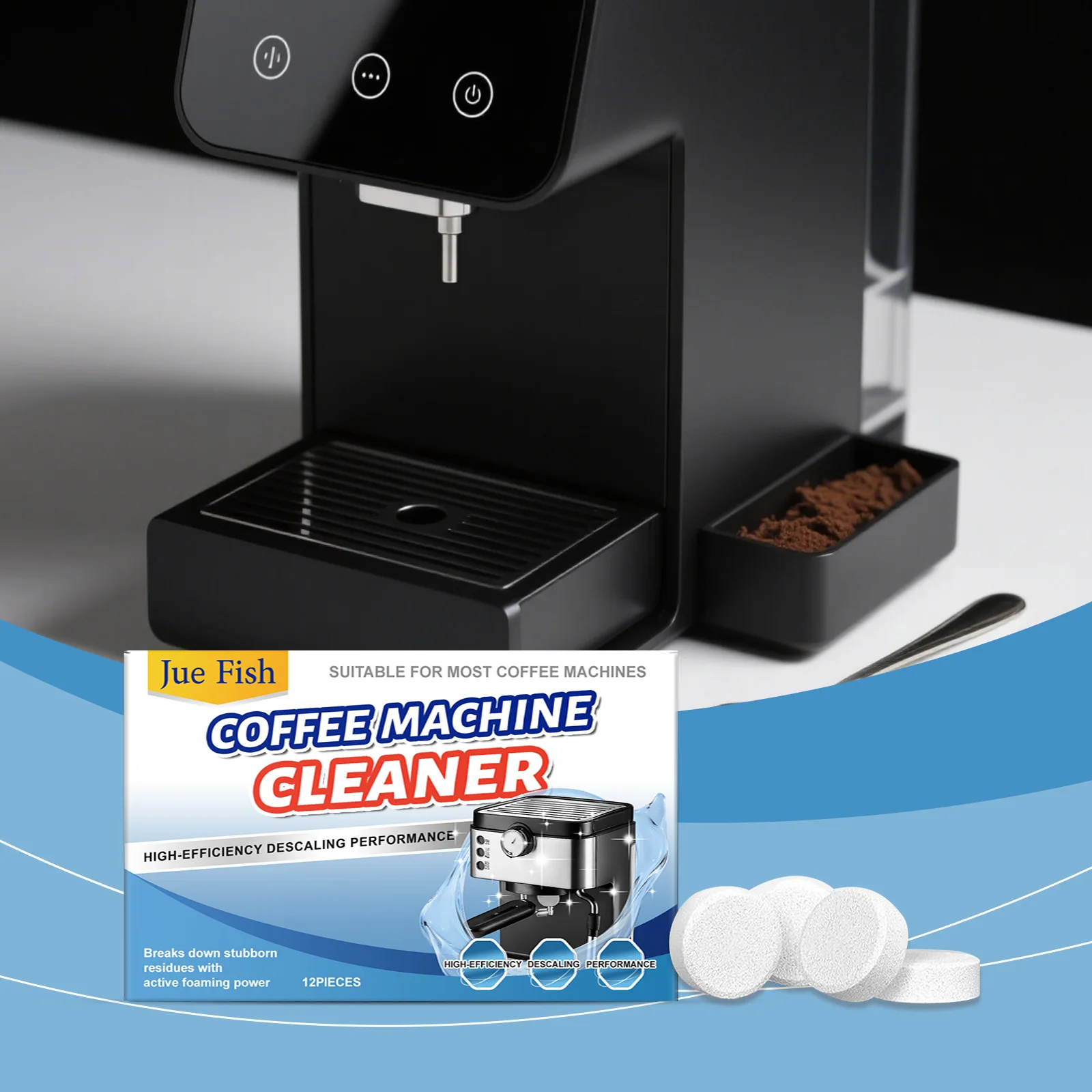 

Coffee Machine Cleaner Descaler Tablets 12Count Special Cleaning Pill For Coffee Tea Dirt Stain Cleaner Tablet Descaling Agent