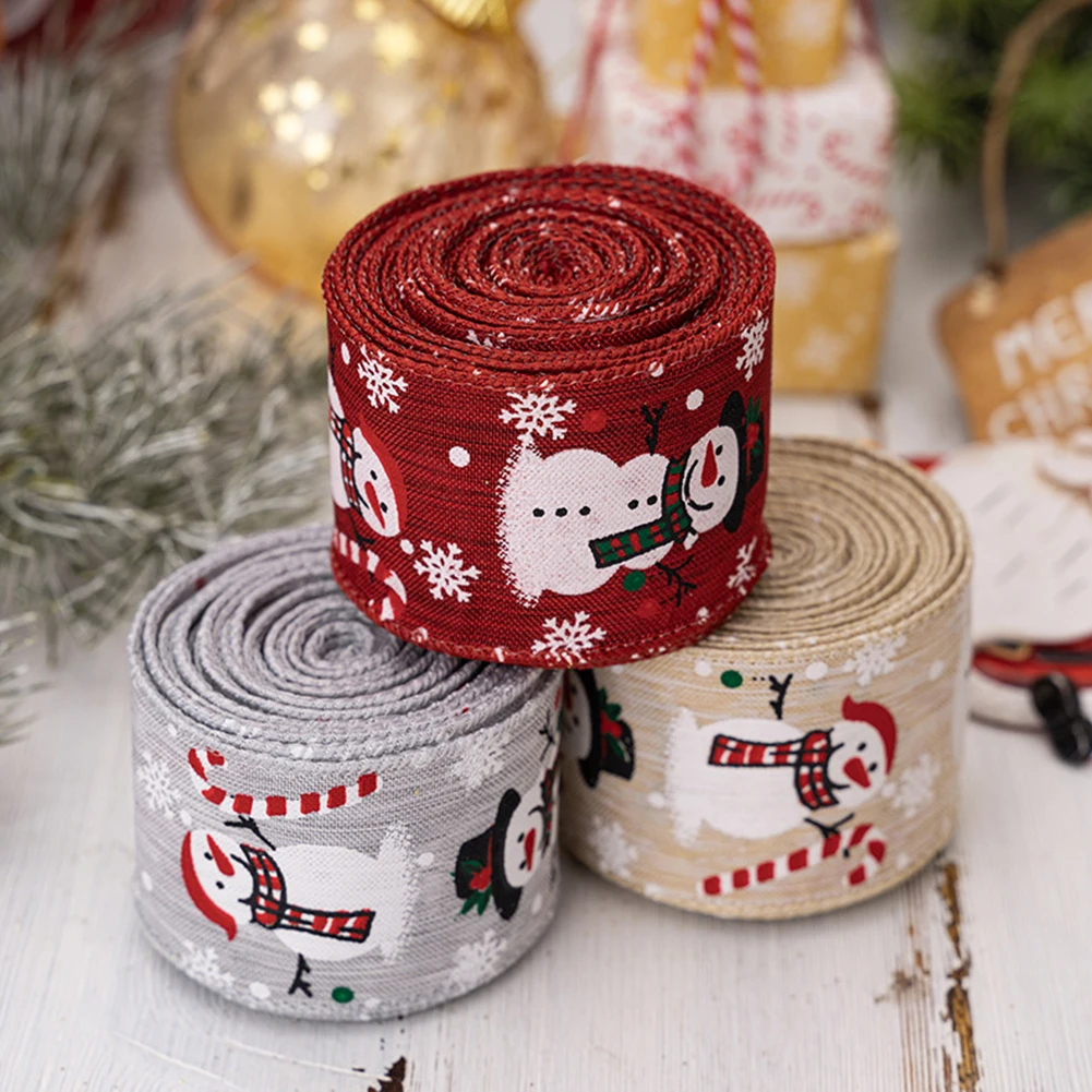 Fita de boneco de neve de natal fofa adequada para decoração de natal diy enfeites de natal de 5 m de comprimento para presente de natal doméstico