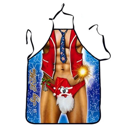 Apron Muscle Man Funny Kitchen Aprons for Woman Xmas Decoration Personality Novelty Creative Couple Party Apron Kitchen Delantal