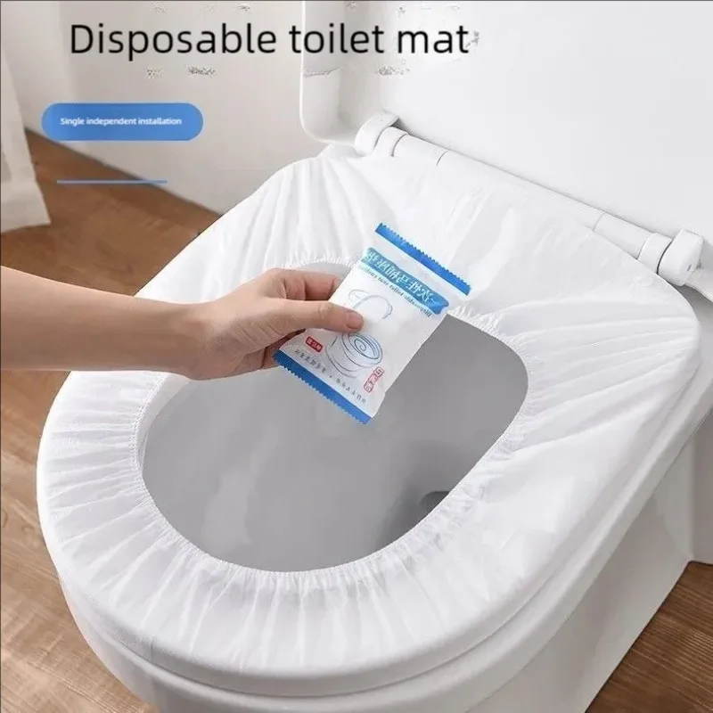 Disposable Toilet Seat Cover Sterile Portable Travel Camp Hotel Bathroom Nonwovens Isolate Lavatory Mat Carrier Ring Accessories