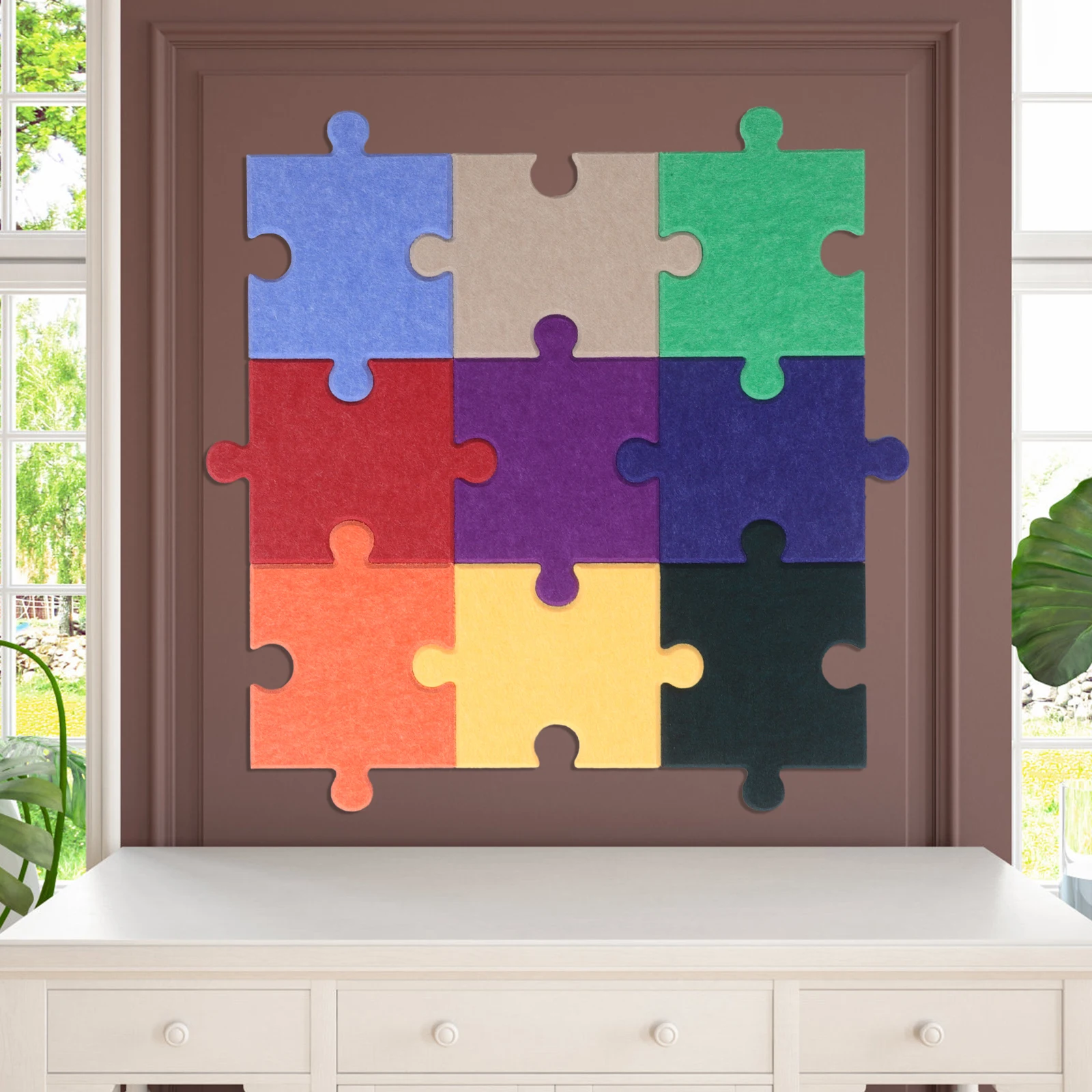 

10Pcs 3D Puzzle Felt Board Wall Stickers Self Adhesive Creative Decor Room Office Bulletin DIY Jigsaw Message Display