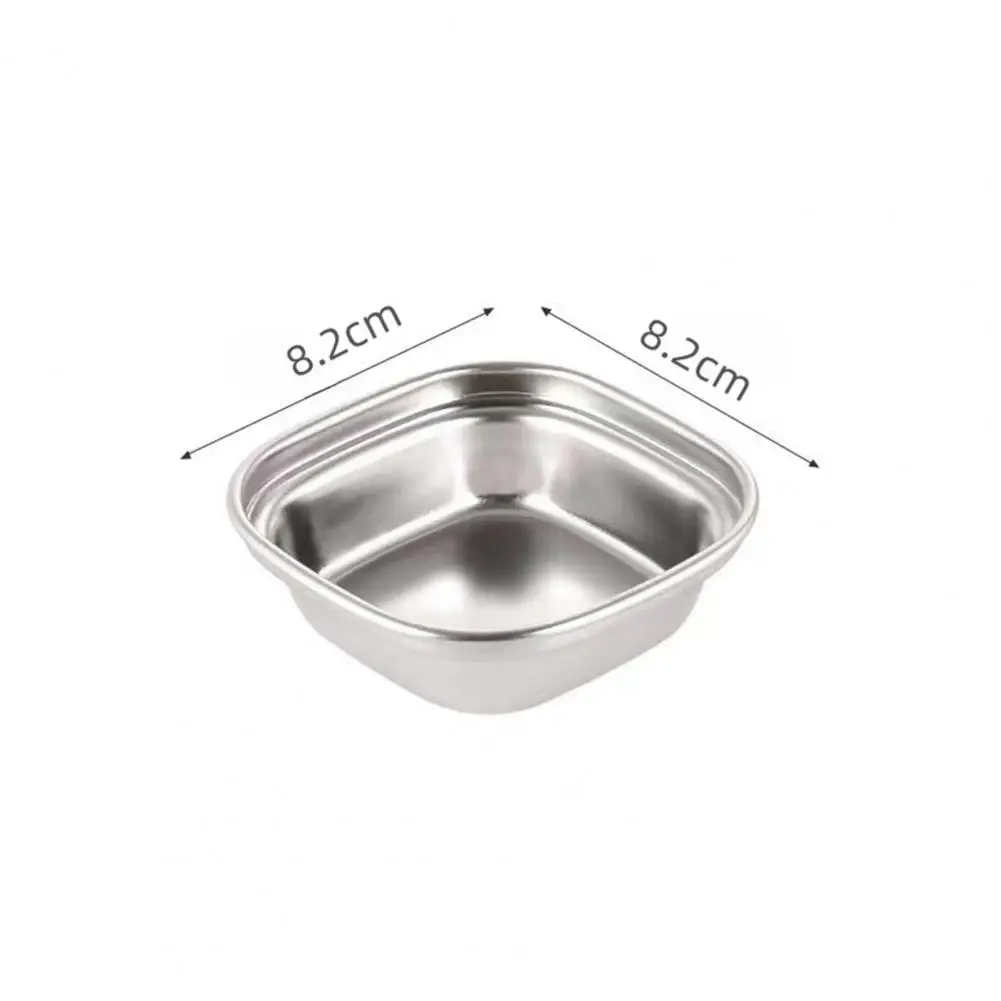 Stainless Steel Sauce Dish Stainless Steel Divided Sauce Dish for Home Restaurant Durable Seasoning Dip Bowl with for Serving