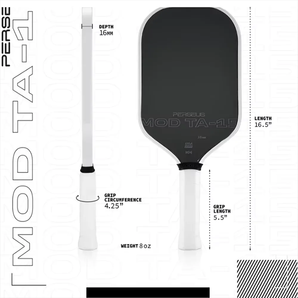 

Perseus 16mm MOD TA-15 Pro Player Edition 16mm GEN3 Propulsion EVA Foam Filling Core Pickleball Paddle USAPA Approved