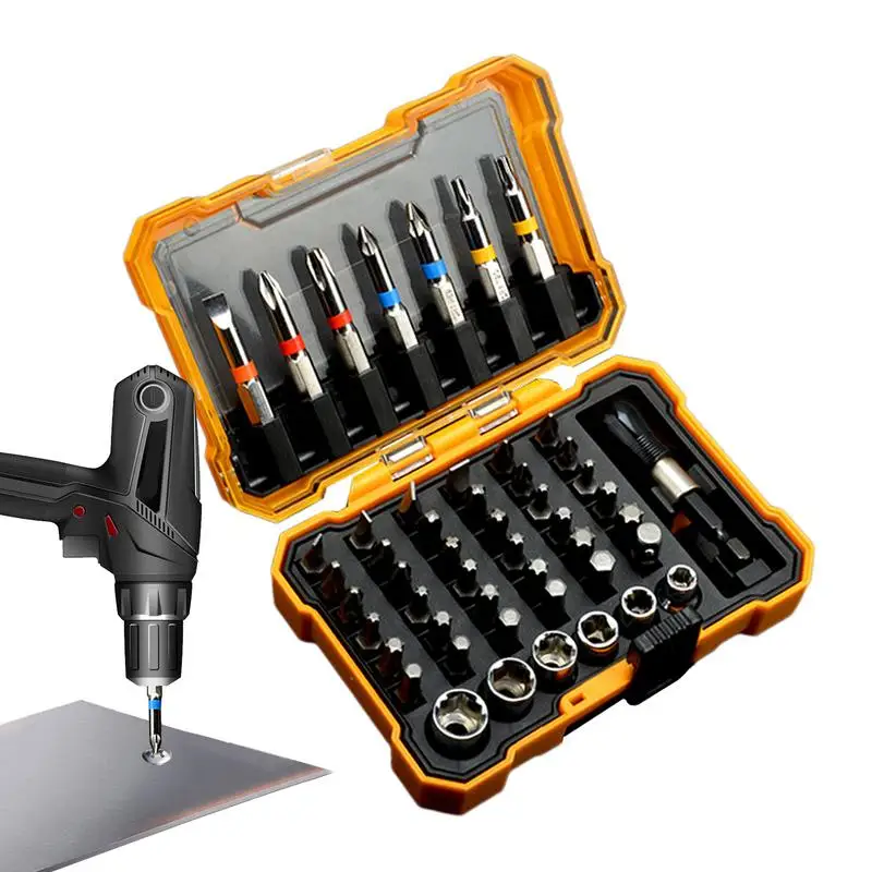 Drill Bit Set 50X Power Screwdriver Drill Impact Drill Bit Woodworking Drill Bits Screwdriver Drill Adapter With Storage Box