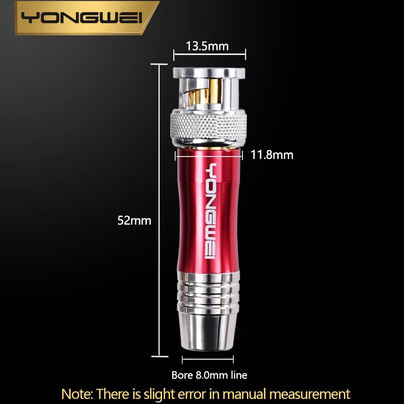 YONGWEI Ohm Gold Plated HD BNC Plug Q9 Surveillance Video Cable Connector 75-5 HD-SDI Welding Security Line 50Ω Feeder Connector