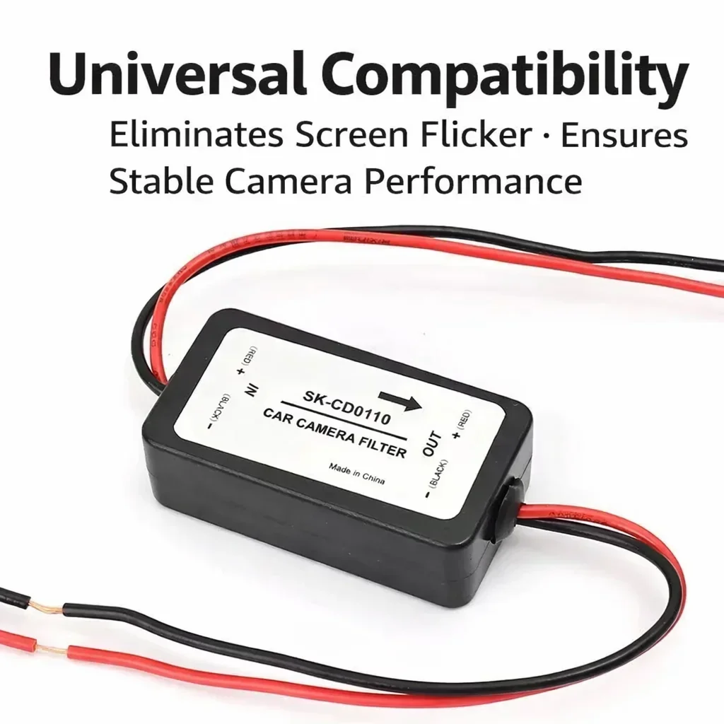 Backup Camera Rectifier DC 12V Power Relay Capacitor Filter Connector Waterproof Reverse Camera Automotive Vehicle Tool