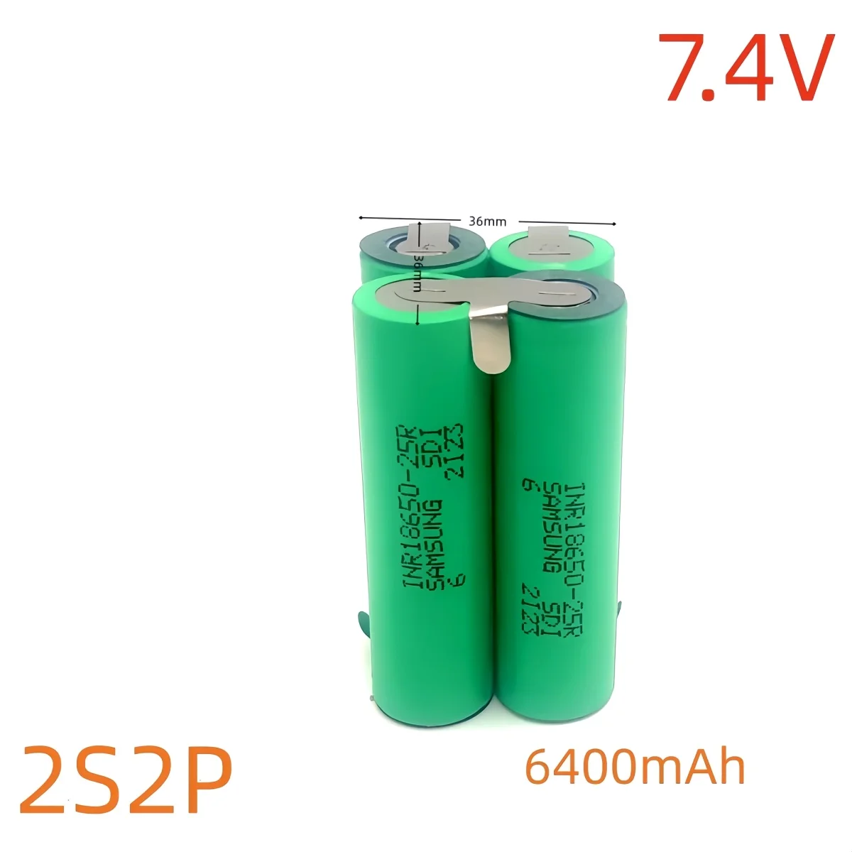 18650 25R lithium battery pack, 1S3P-3.7V, 2S2P-7.4V, 3S2P-12.6V, 4S2P-16.8V, 5S2P-21V. Suitable for screwdrivers, etc