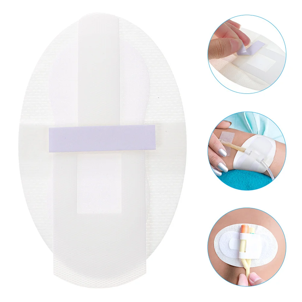 12Pcs Catheter Sticker Universal Size Easy Use Catheter Leg Fixing Patch Breathable Stabilization for Medical Nursing