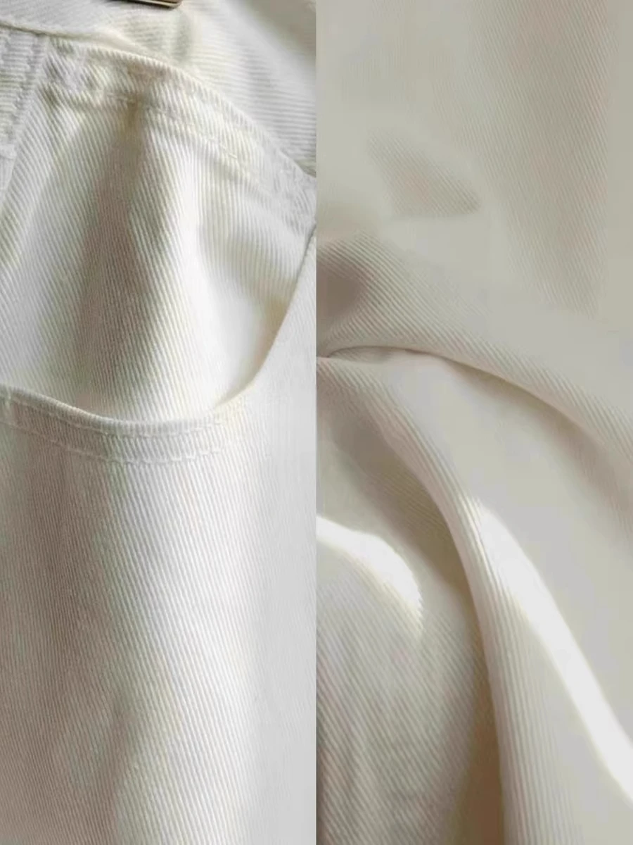 Vaqueros blancos de pierna ancha para mujer primavera otoño nuevo de talla grande Pear ape cintura alta pantalones de tubo rectos ajustados sueltos Casual Sle