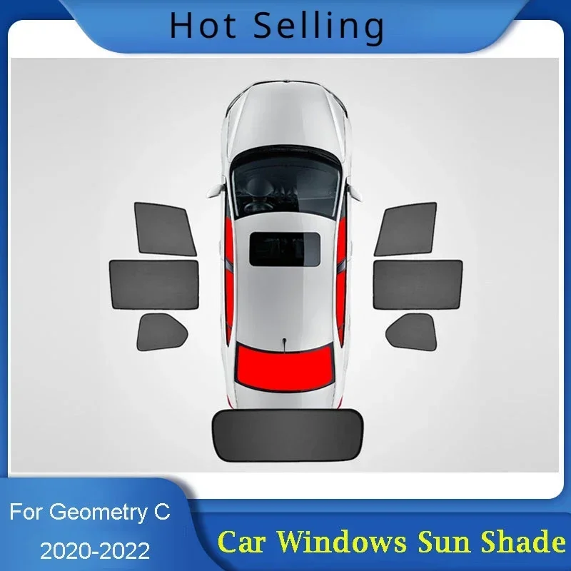 For Geely Geometry C 2023 2021 2022 Accessories Car UV Protection Curtain Sun Visor Mesh Shield Side Window Sun Block Sun Shade