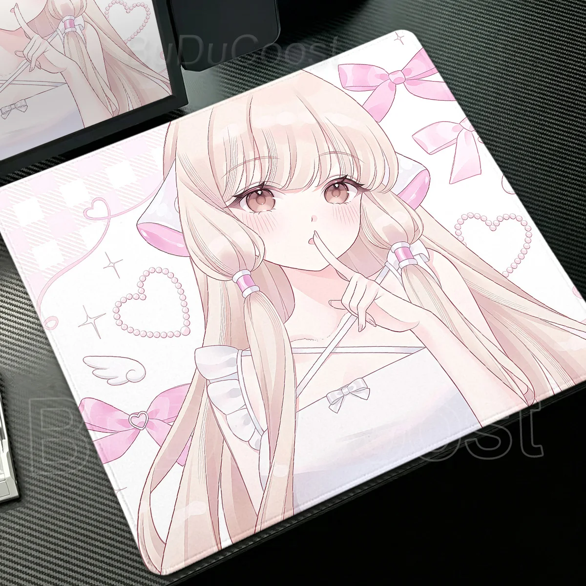 XS Kawaii Pink Angel Girl Mousepad HD Anime C-Chobits Chii Deskmat PC Gaming Computer Keyboard Playmat Rubber Office Accessories