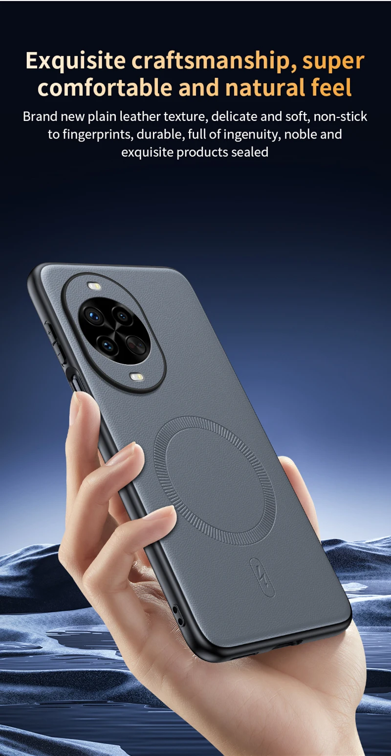 Für Huawei Nova 14 Pro: Magnetische Schutzhülle aus Leder für Huawei Nova 14 Pro, hochwertige, rutschfeste PC+TPU-Hülle mit Anti-Fingerabdruck-Beschichtung. – Detail 14