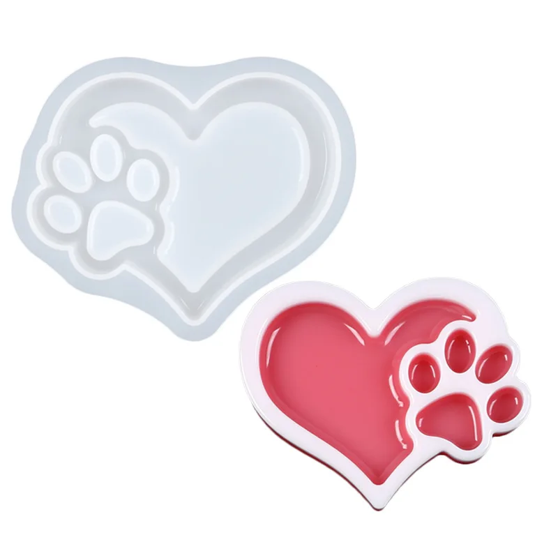 1pc Creative Practical DIY Cat Claw Tray Gypsum Silicone Mold Home Decor Storage Tray Resin Concrete Cement Mold