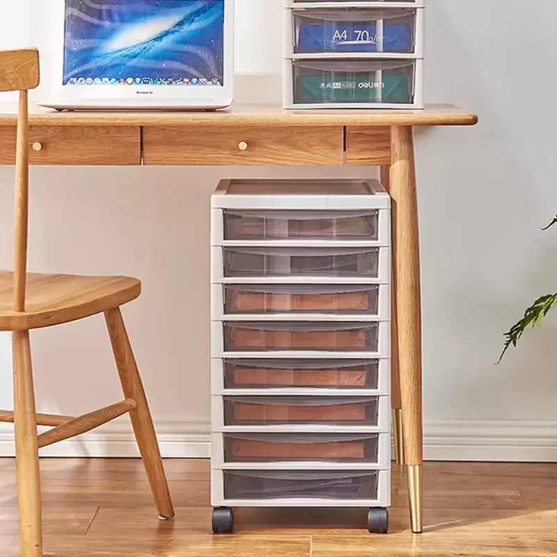 Mobile transparent plastic drawer storage cabinet multi-layer storage box file storage cabinet wheeled drawer storage box nail s