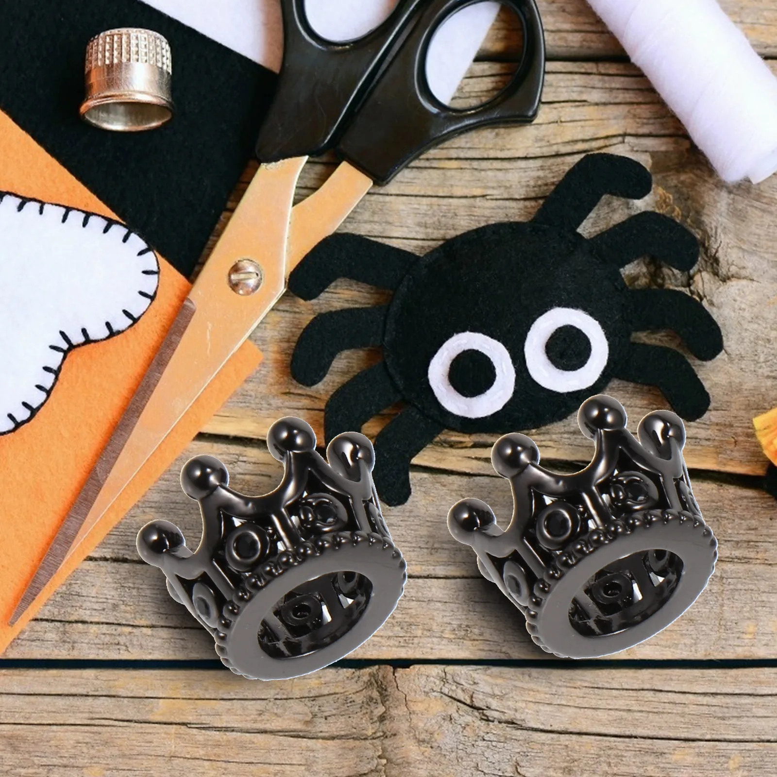 

20 Pcs Crown Copper Decor Black Zircon DIY naments Craft Diy Materials Materials Sweet Gifts Christmas Accessories