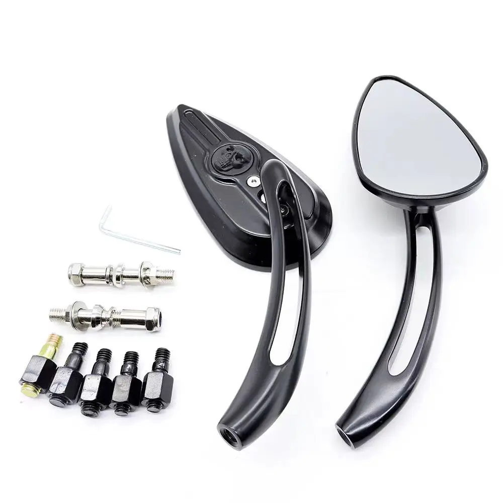 for Harley Street Glide Special Sportster 1200 883 Rear View Mirrors Accessories Motorcycle Skull Teardrop Rearview Side Mirrors