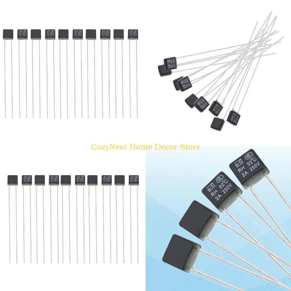 92MF Wire End Trip Component 10 Pack 2A 250V for Fan Motor Temperature Switches