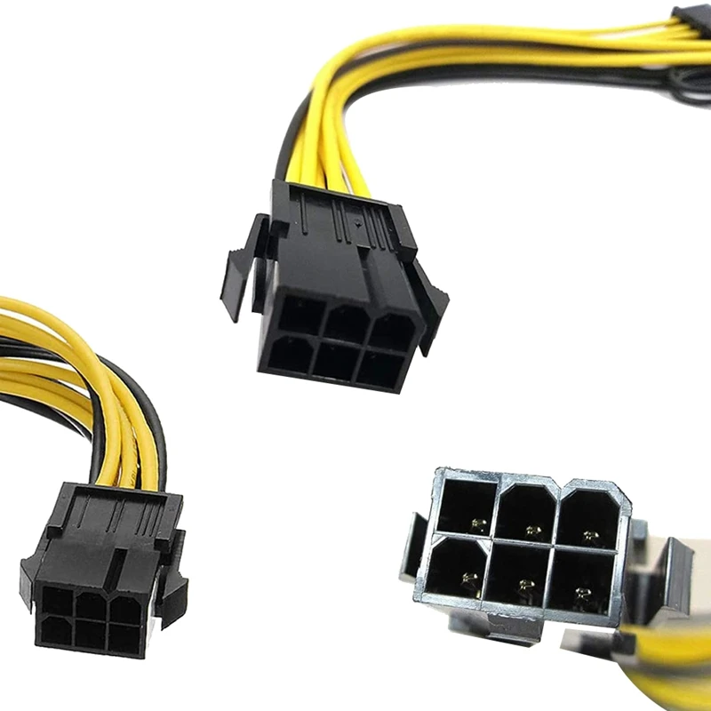 Adaptateur d'alimentation PCI Express pour carte de fouille, câble d'extension GPU VGA, carte vidéo minière, câble d'alimentation, 6 broches pour touristes, Pcie, 8 broches