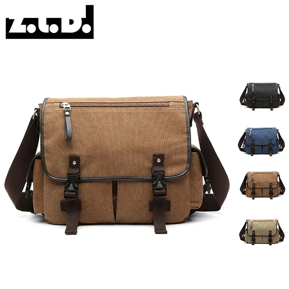 Recreational canvas Student wind custom shoulder laptop messenger bag