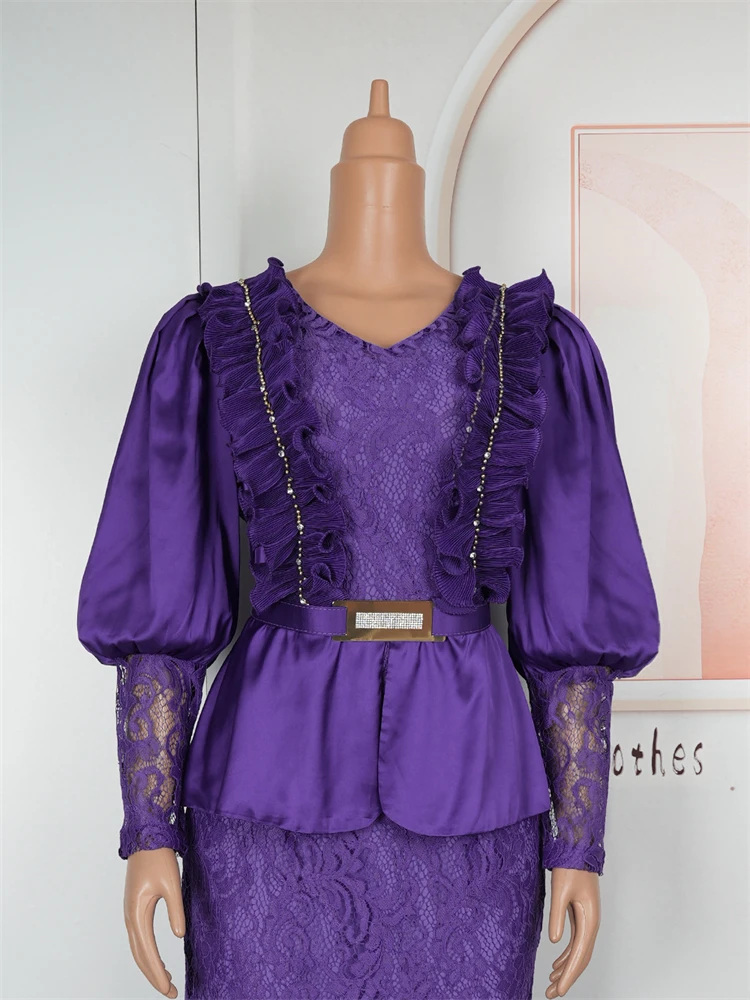 فساتين الدانتيل الأفريقي للنساء أنقرة Dashiki أفريقيا الملابس دبي تركيا ماكسي الجلباب الزفاف عيد ميلاد حفلة موسيقية فساتين السهرة #5