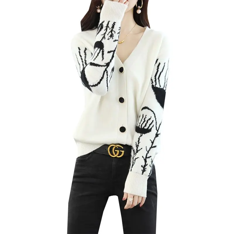 

Dongguan Daliang Knitted Sweater Dongguan Daliang V-Ne Long Sve Cardigan Regular Length Winter Faion Women's Knitwear